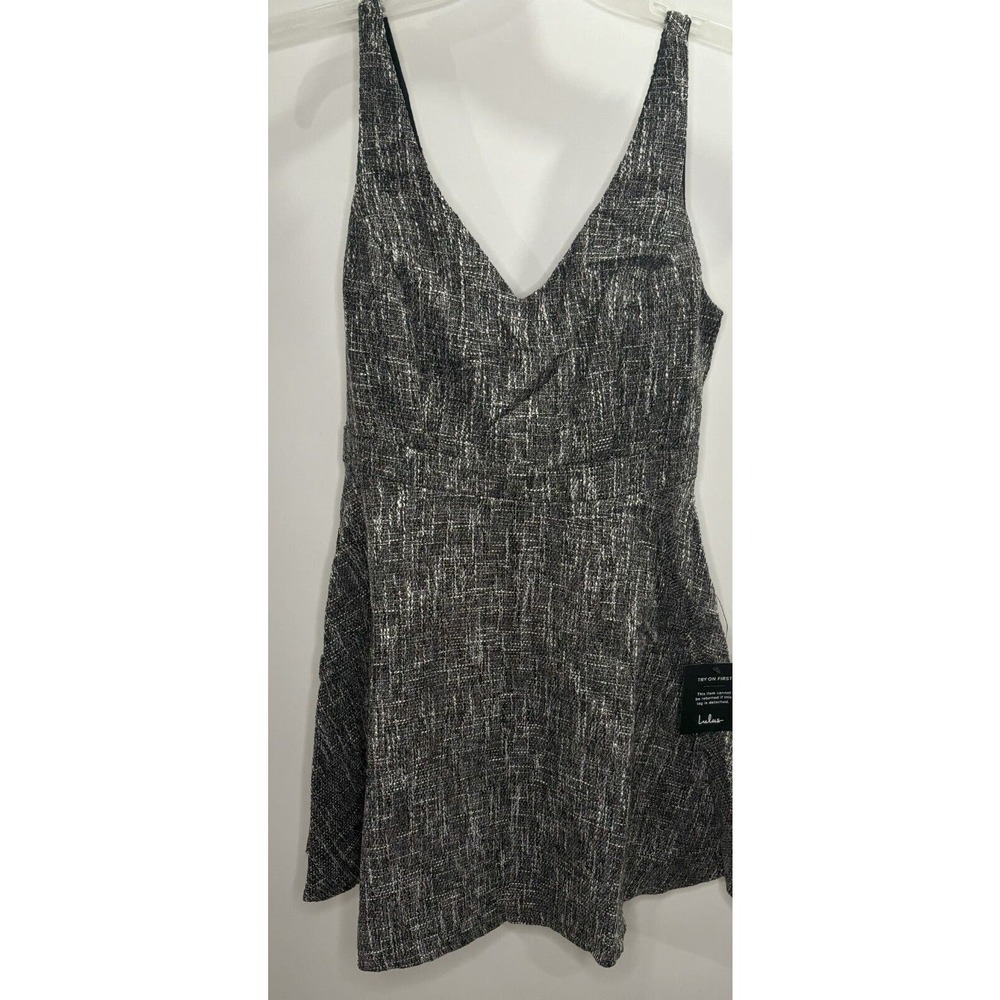 Lulus Charcoal /Ivory Skater Mini Dress Size Small New With Tags